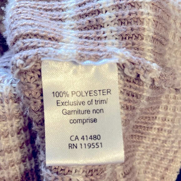 Gentle Fawn Striped Light Brown Tan Sweater Comfy Cute Boxy Size Large - Picture 6 of 6